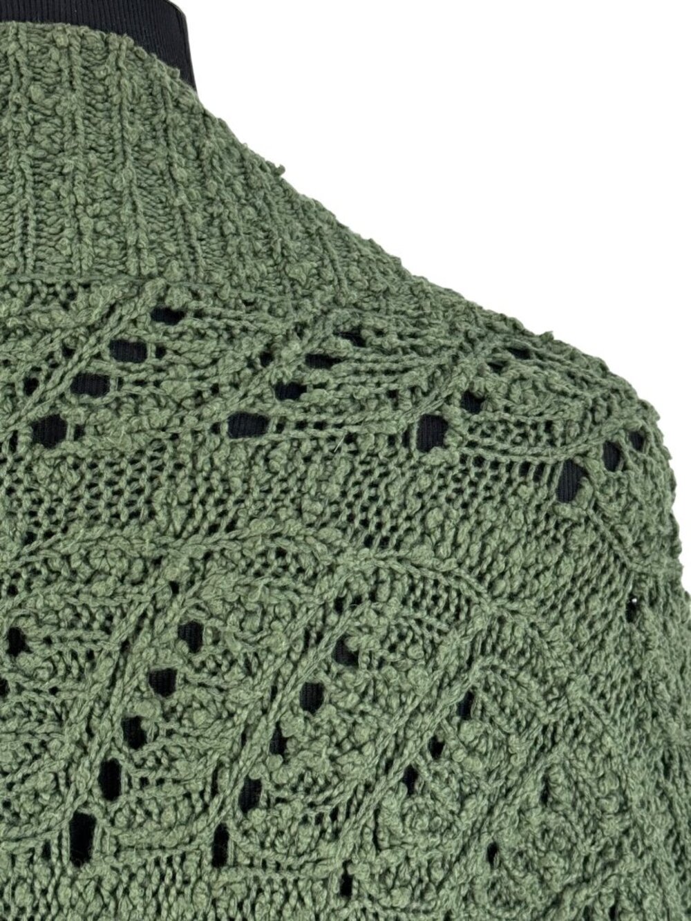 Anthropologie Green Slouchy Knit Dolman Sleeve Open Front Cocoon Cardigan S Boho - Picture 10 of 16